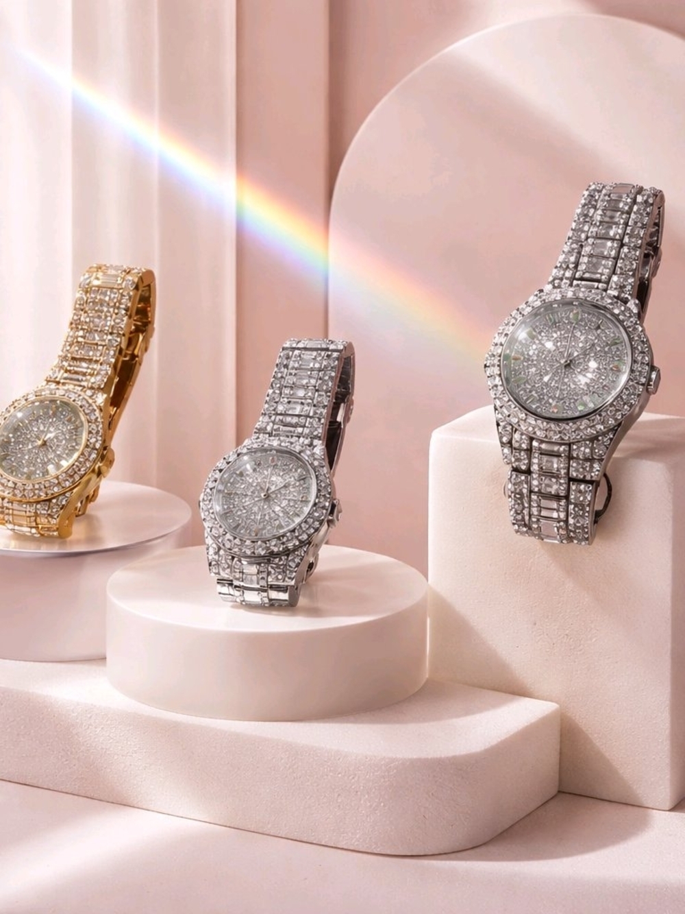 ICED OUT Gold and Silver Filled 42-45mm watches #bling # luxury. EACH WATCH$120
